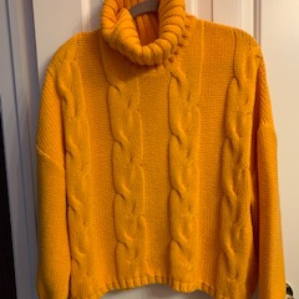 Bright Gold Cable-knit cozy sweater